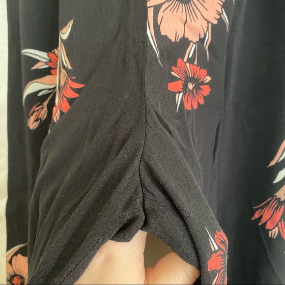 Eva Longoria Floral Ribbon Stripe Wide Leg Crepe Trouser Pant Black Pink 6 - Picture 7 of 12